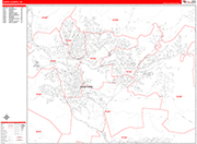 Santa Clarita  Wall Map Red Line Style